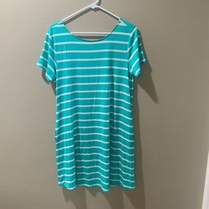 Blue and white strip dress